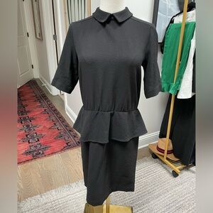 GANNI Clarke Ruffle Dress - Black Crepe - Sz 34(2)